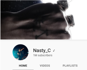 Nasty C First Clock 1 Million YouTube Subscribe