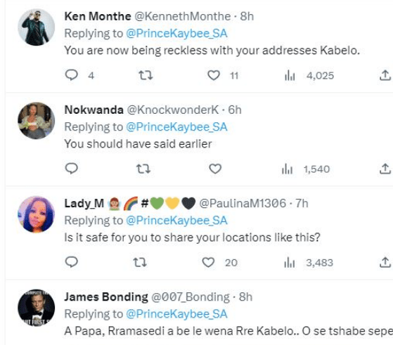 Prince Kaybee gets rebuked for sharing his location